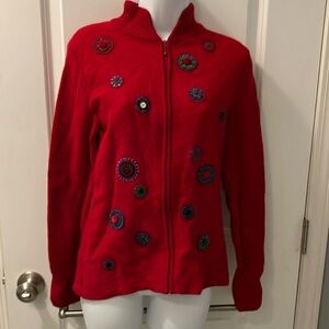 Coldwater Creek zip up wool sweater.size medium